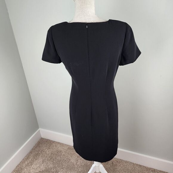 JONES NEW YORK WOMENS SHEATH LINED SHOULDER PADS BEADED V NECK DRESS SIZE 6 - Picture 4 of 6